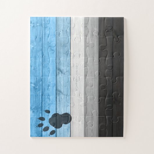 SlipperyJoe's otter-houten krat textuur beer co Legpuzzel (Verticaal)