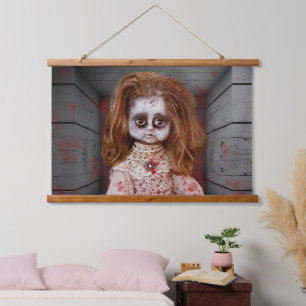 SlipperyJoe's oude pop Happy Halloween kreepy bloo Hangend Wandkleed