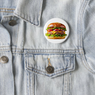 SlipperyJoe's overdonderende gestapelde hamburger Ronde Button 5,7 Cm