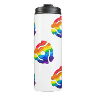 SlipperyJoe's plastic 45-rpm recordadapter omcirke Thermosbeker