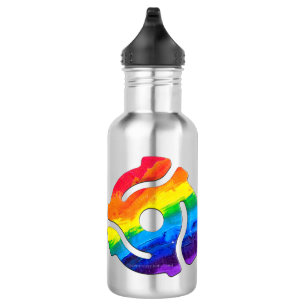 SlipperyJoe's plastic 45-rpm recordadapter omcirke Waterfles