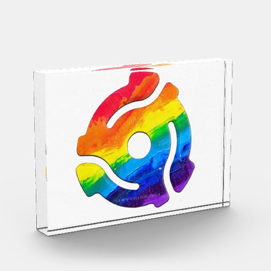 SlipperyJoe's plastic 45 RPM-recordadaptervibran Fotoblokken (Links)