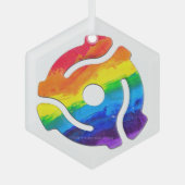 SlipperyJoe's plastic 45 RPM-recordadaptervibran Glas Ornament (Voorkant)