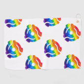 SlipperyJoe's plastic 45 RPM-recordadaptervibran Golfhanddoek (Horizontaal)