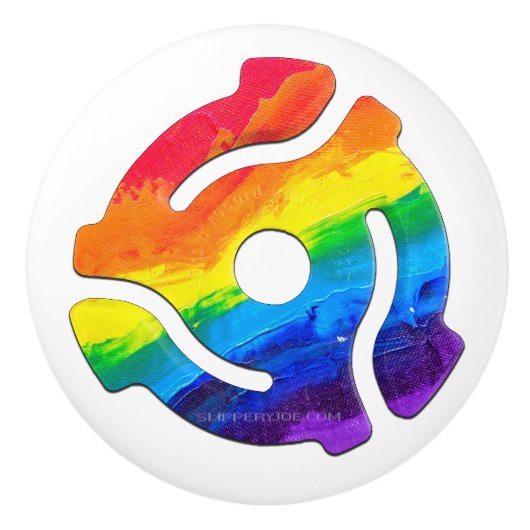 SlipperyJoe's plastic 45 RPM-recordadaptervibran Keramische Knop (Voorkant)