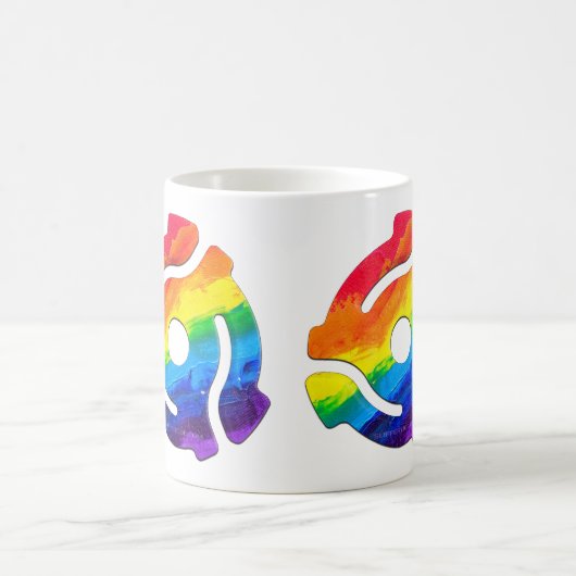 SlipperyJoe's plastic 45 RPM-recordadaptervibran Koffiemok (Center)