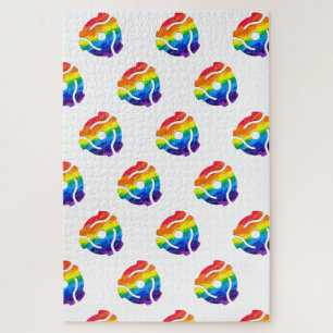 SlipperyJoe's plastic 45 RPM-recordadaptervibran Legpuzzel