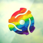 SlipperyJoe's plastic 45 RPM-recordadaptervibran Raamsticker (Vel 3)