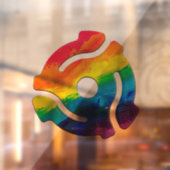 SlipperyJoe's plastic 45 RPM-recordadaptervibran Raamsticker (Vel 2)