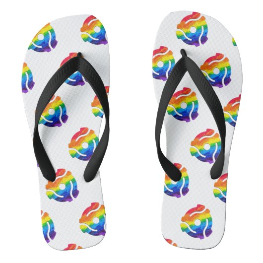 SlipperyJoe's plastic 45 RPM-recordadaptervibran Teenslippers (Voetbed)