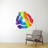 SlipperyJoe's plastic 45 RPM-recordadaptervibran Wandkleed (In Situ (horizontaal))