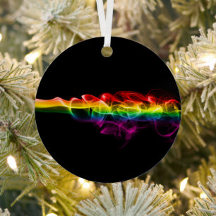SlipperyJoe's pluim van regenboogenergie damp ving Metalen Ornament