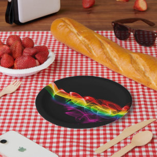 SlipperyJoe's pluim van regenboogenergie damp ving Papieren Bordje
