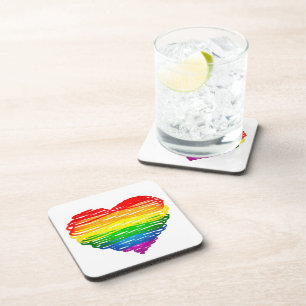 SlipperyJoe's Pride Hart Krabbels hartvorm Bier Onderzetter