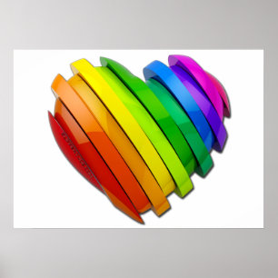 SlipperyJoe's Pride-hart Slices vormde glanzende s Poster