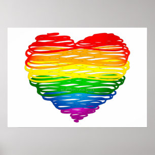 SlipperyJoe's Pride Heart scheurt hartvorm Poster