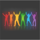 SlipperyJoe's pride mensen geven silhouette kleurf Sticker (Voorkant)