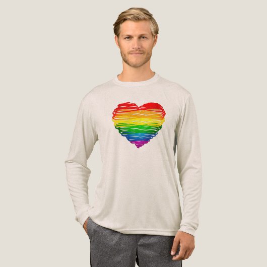 SlipperyJoe's pride scribbled heart shape drawing  Tri-Blend Shirt (Voorkant)