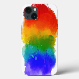 SlipperyJoe's pride splatter regenboog kleuren lev iPhone 13 Hoesje