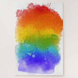 SlipperyJoe's pride splatter regenboog kleuren lev Legpuzzel