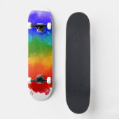 SlipperyJoe's pride splatter regenboog kleuren lev Skateboard (Voorkant)