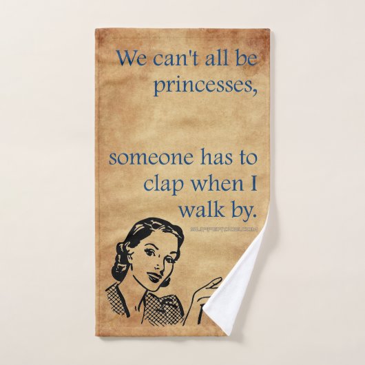 SlipperyJoe's Prinses klap lopen grappig jaren 50 Bad Handdoek (Handdoek)