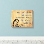 SlipperyJoe's Prinses klap lopen grappig jaren 50  Canvas Afdruk (Insitu (Houten vloer))