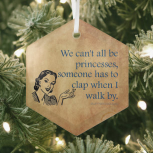 SlipperyJoe's Prinses klap lopen grappig jaren 50  Glas Ornament