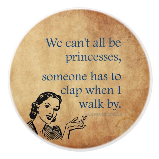 SlipperyJoe's Prinses klap lopen grappig jaren 50 Keramische Knop (Voorkant)