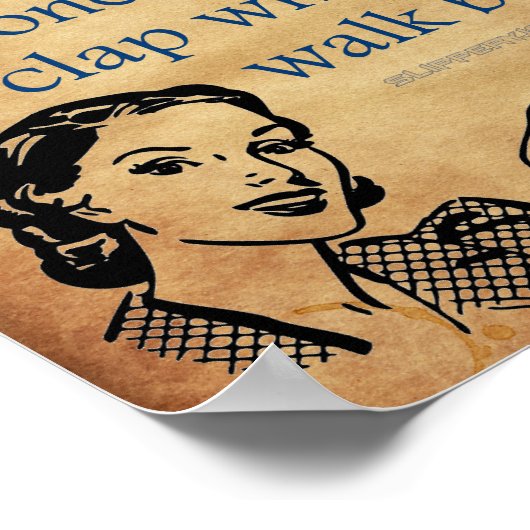 SlipperyJoe's Prinses klap lopen grappig jaren 50 Poster (Hoek)