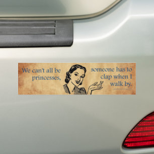 SlipperyJoe's prinsessen klappen vintage poster re Bumpersticker
