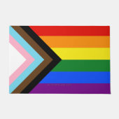 SlipperyJoe's Progress Pride Vlag homoseksuele ges Deurmat (Voorkant)