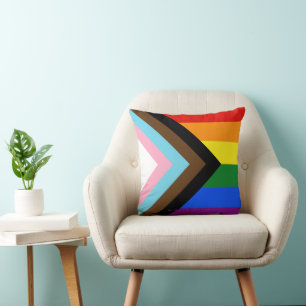 SlipperyJoe's Progress Pride Vlag homoseksuele ges Kussen