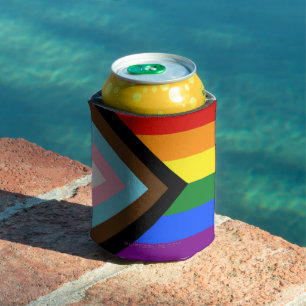 SlipperyJoe's Progress Pride-vlag zes klassieke ho Blikjeskoeler