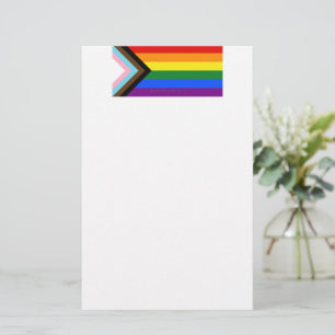 SlipperyJoe's Progress Pride-vlag zes klassieke ho Briefpapier