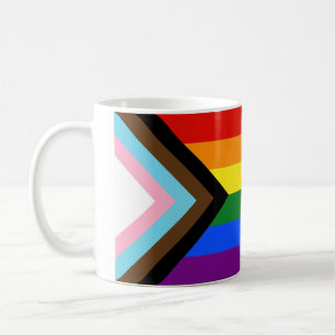 SlipperyJoe's Progress Pride-vlag zes klassieke ho Koffiemok