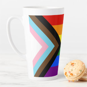 SlipperyJoe's Progress Pride-vlag zes klassieke ho Latte Mok