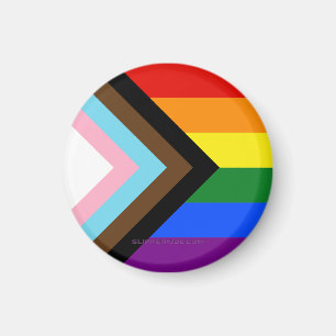 SlipperyJoe's Progress Pride-vlag zes klassieke ho Magneet