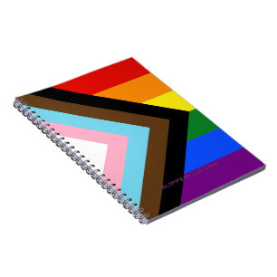 SlipperyJoe's Progress Pride-vlag zes klassieke ho Notitieboek