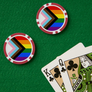 SlipperyJoe's Progress Pride-vlag zes klassieke ho Poker Chips