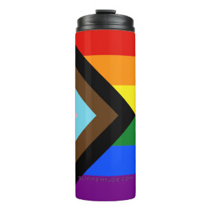 SlipperyJoe's Progress Pride-vlag zes klassieke ho Thermosbeker