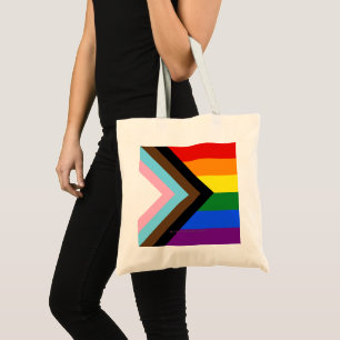 SlipperyJoe's Progress Pride-vlag zes klassieke ho Tote Bag