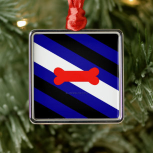 SlipperyJoe's puppy play pride vlag express kink i Metalen Ornament