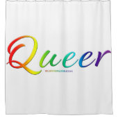 SlipperyJoe's queer pride kleuren woord kleurrijke Douchegordijn (Voorkant)