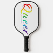SlipperyJoe's queer pride kleuren woord kleurrijke Pickleball Paddle (Achterkant)