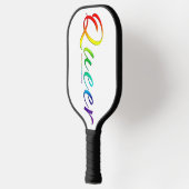 SlipperyJoe's queer pride kleuren woord kleurrijke Pickleball Paddle (Links)