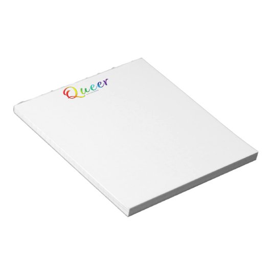 SlipperyJoe's queer trotskleur woord trots symbool Notitieblok (Schuin)