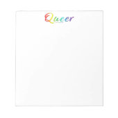 SlipperyJoe's queer trotskleur woord trots symbool Notitieblok (Voorkant)