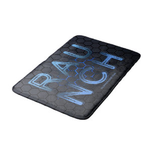 SlipperyJoe's raunch metallic grote blauwe letters Badmat