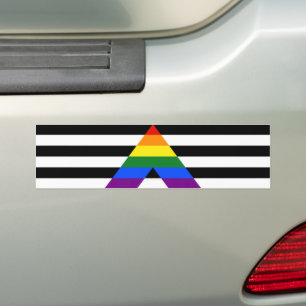 SlipperyJoe's rechte bondgenoot vlag effen regenbo Bumpersticker